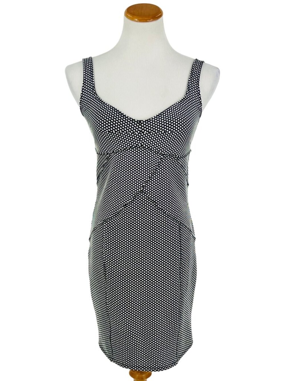 Free People Black White Polka Dot Bodycon Mini Dress L | Indie Sleaze Y2K Baddie - Picture 15 of 16